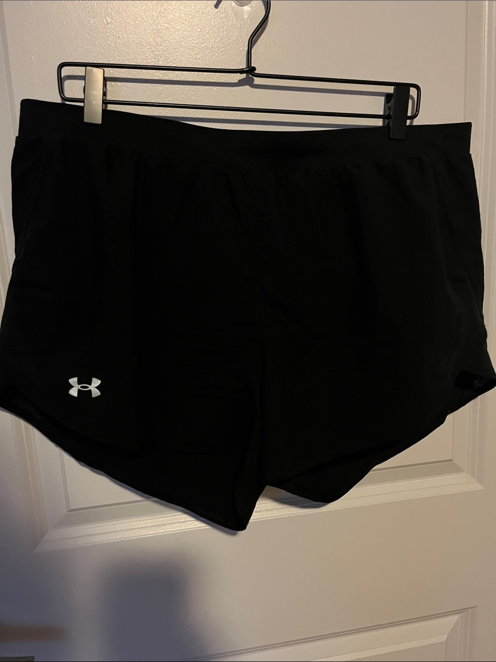 Under Armour Black Women's Athletic Shorts with White Logo